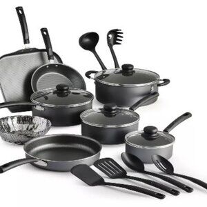 Tramontina Primaware 18 Piece Gourmet Non-Stick Cookware Set Steamer Steel Gray